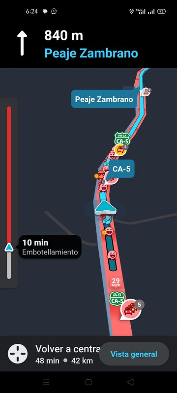 Tráfico peaje Zambrano 