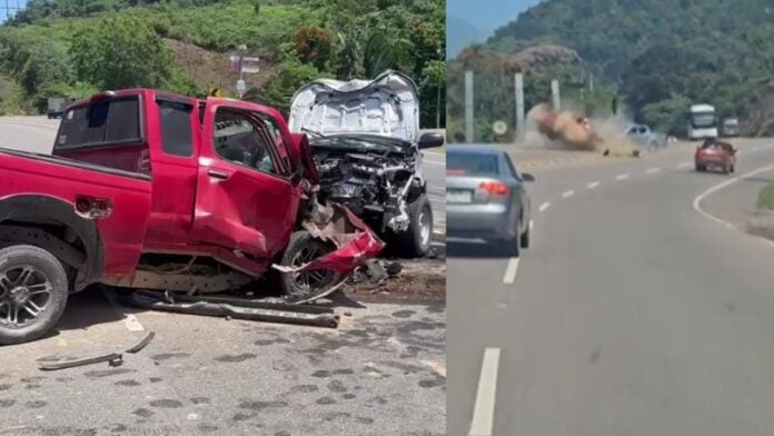 Conductor provoca brutal choque en Taulabe