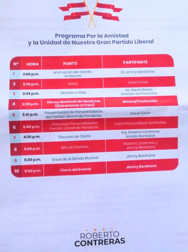 Liberales unidos en la gran fiesta de amistad del Partido Liberal de Honduras