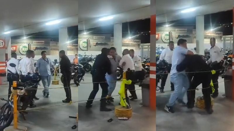 Motociclista pelea contra guardias de un centro comercial de Comayaguela