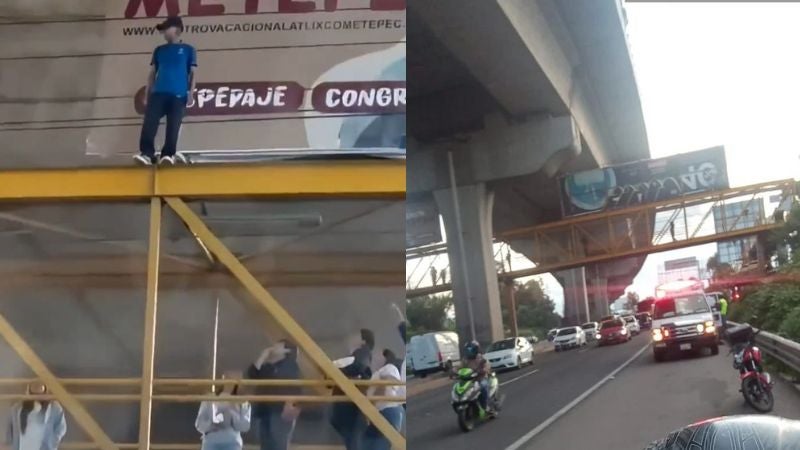 Hombre evita que joven salte de un puente en Puebla, México