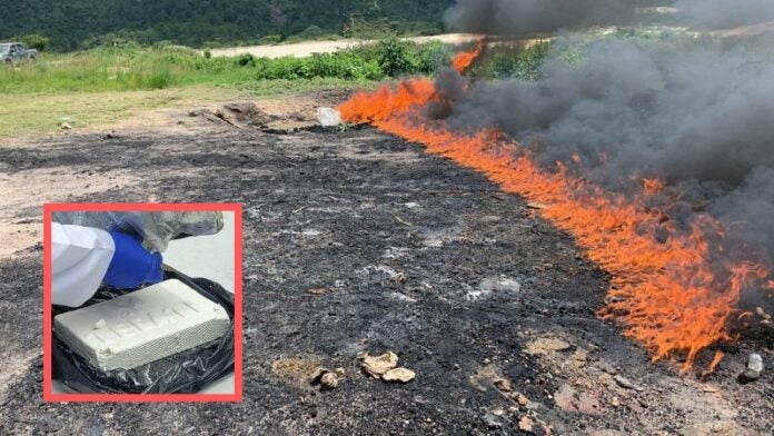 Incineran cargamento cocaína incautado Atlántida