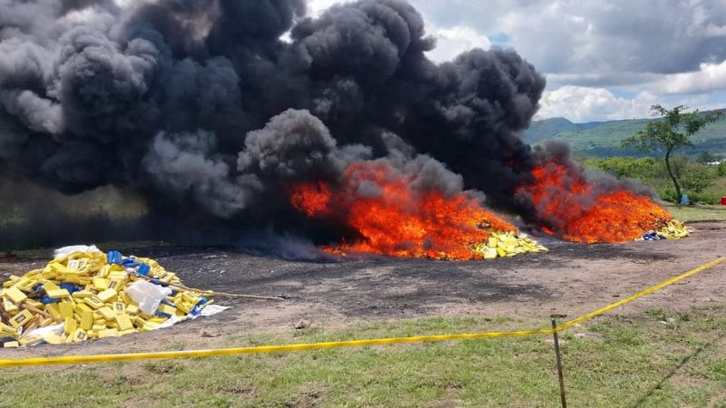 Incineran 4.1 toneladas cocaína