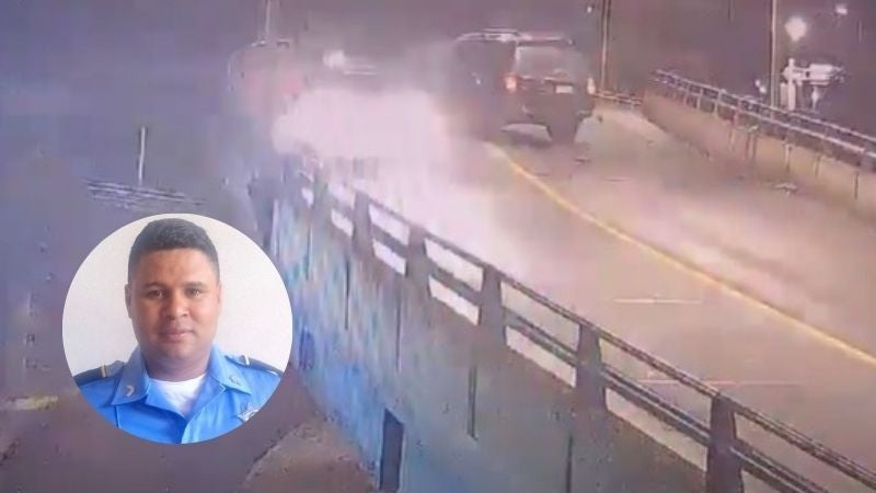 Vídeo policía accidentarse TGU