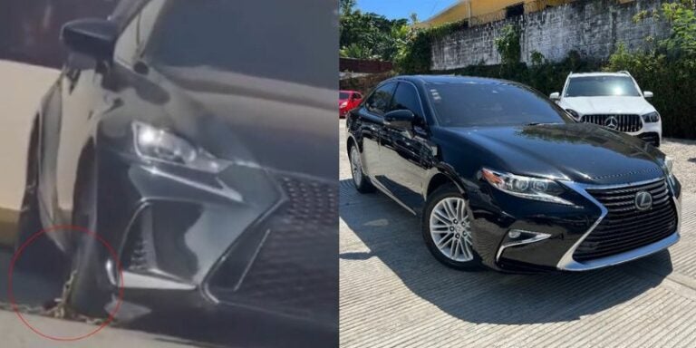 "Nuevo sistema antirrobo": Captan un vehículo Lexus encadenado en Choloma