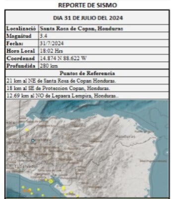 Reporte del sismo