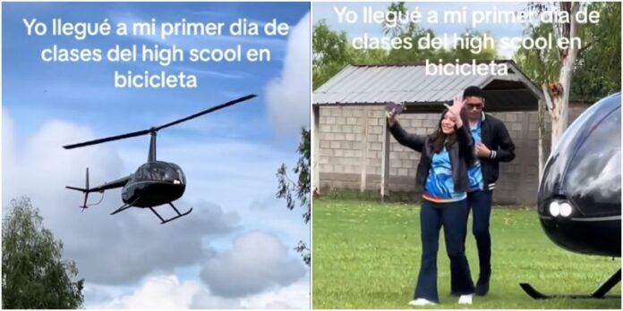 hondureño llevó a su hija en helicoptero