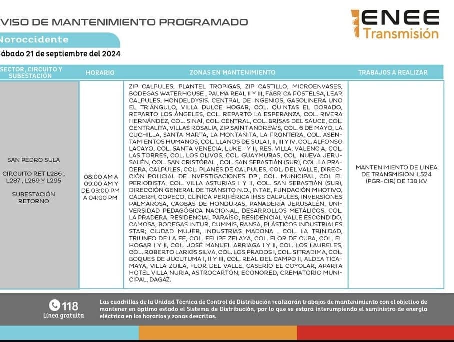 ¿Habrá cortes de energía?, la ENEE anuncia lo siguiente