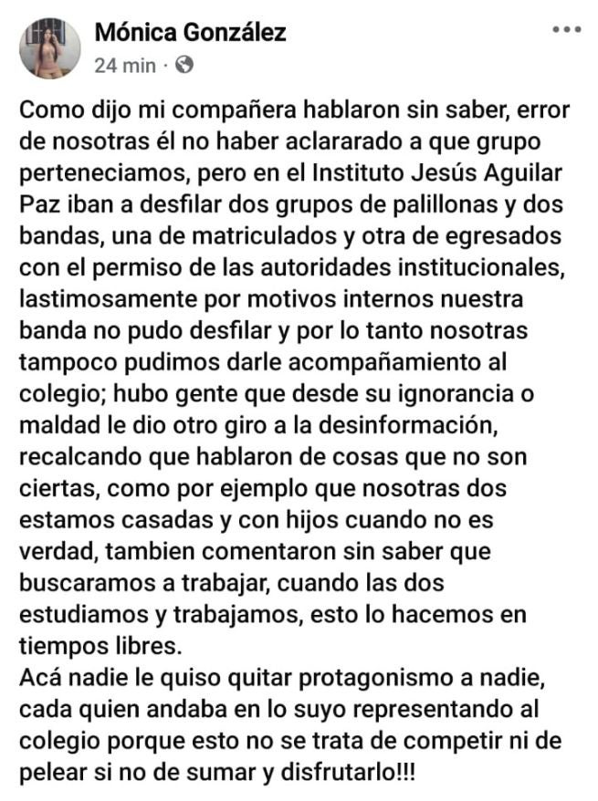 Jóvenes acusadas de usurpar lugar de palillonas del Aguilar Paz se defienden