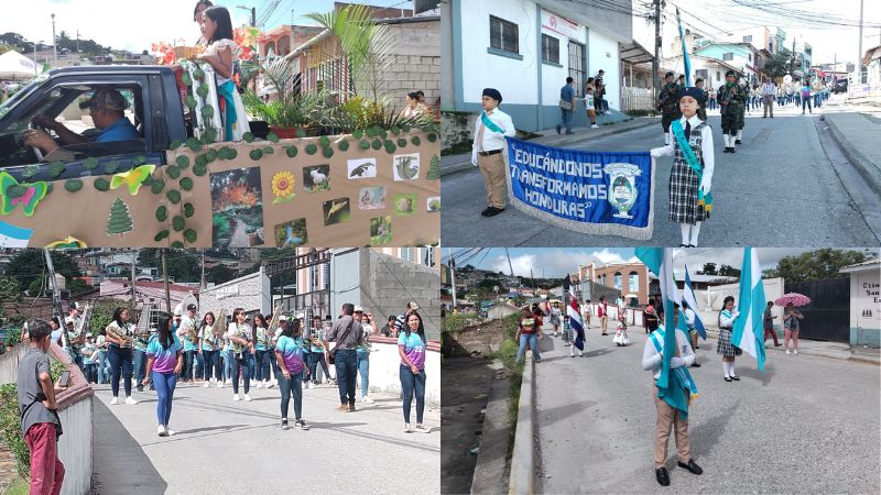 Inician los desfiles conmemorativos a la Patria en Santa Rosa de Copán.