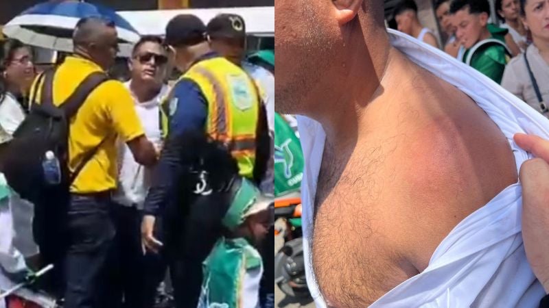 ¡Bochornoso! Policía municipal y director de banda se van a los golpes durante desfiles en Ceiba