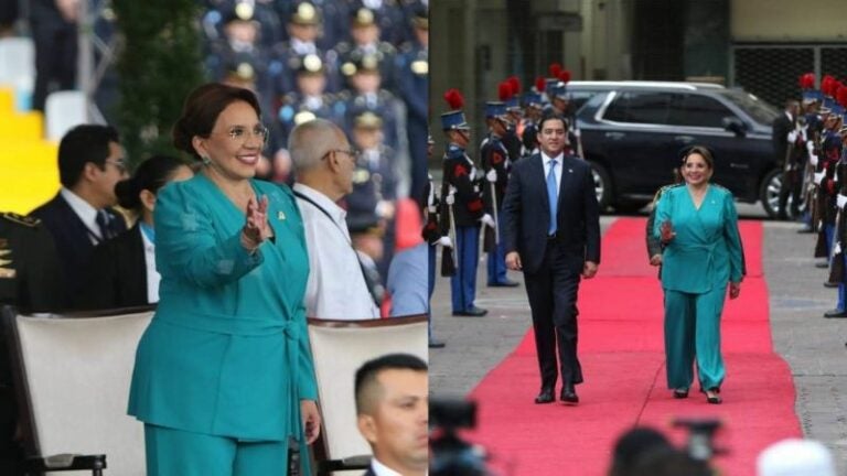 Con elegante atuendo verde Xiomara Castro sorprende en las fiestas patrias 2024