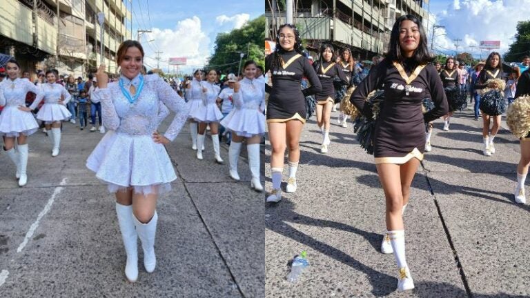 Palillonas y pomponeras del Inst. Técnico 21 de Febrero cautivan en los desfiles