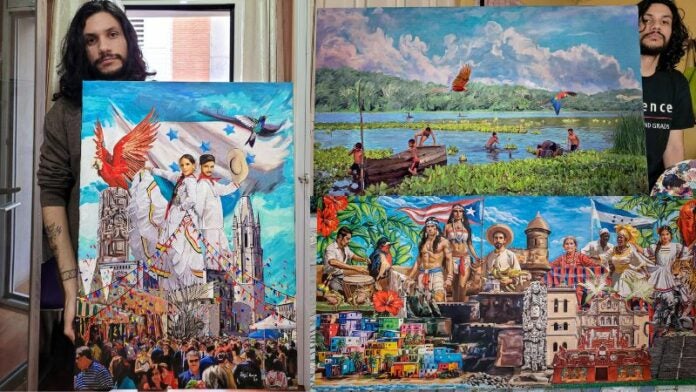 El pintor Josi Josafat muestra sus obras en honor a Honduras