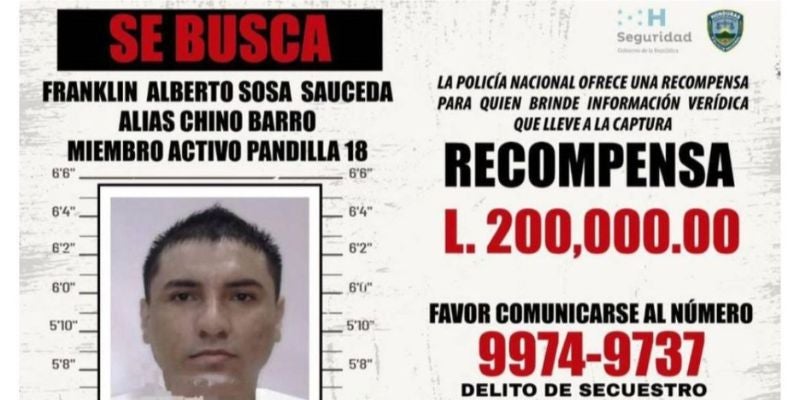 Capturan al extraditable Franklin Sosa alias "Chino Barro" en SPS