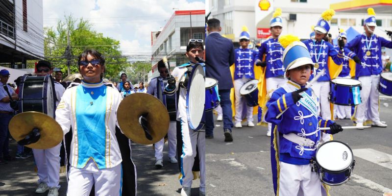 Inst. Técnico Morazán y San Ángel demuestran su fervor patrio en SPS