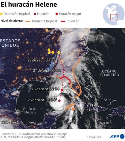 El huracán Helene se acerca a Florida