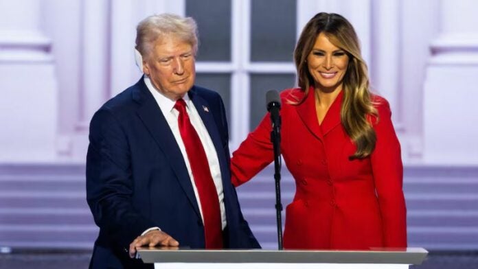 El expresidente de USA Donald Trump junto a su esposa Melania Trump.