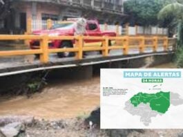 Por crecientas de ríos decretan alerta verde en 7 departamentos de Honduras