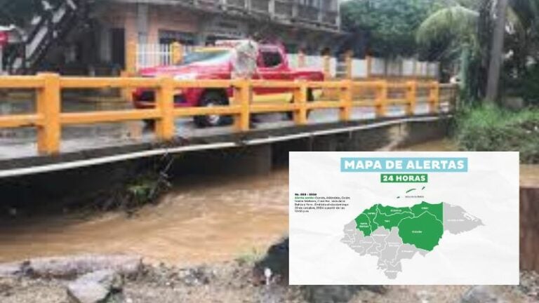 Por crecientas de ríos decretan alerta verde en 7 departamentos de Honduras