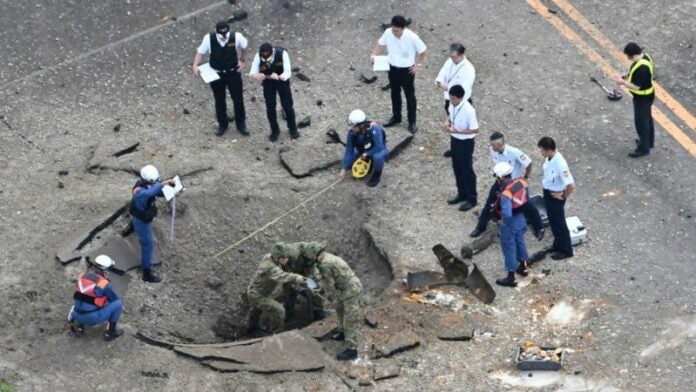 Bomba II Guerra Mundial aeropuerto Japón