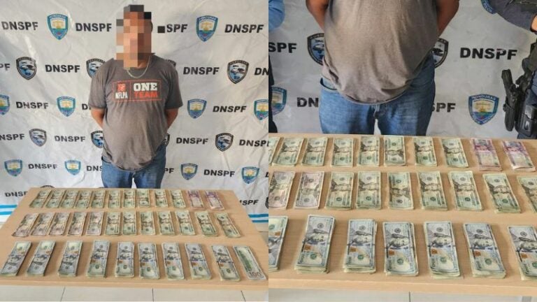 En Choluteca capturan a hombre con 10 mil dólares y 16 mil lempiras