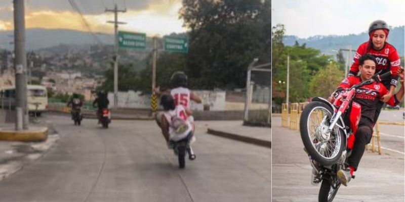 Captan a pareja de acróbatas en motocicleta en pleno bulevar capitalino