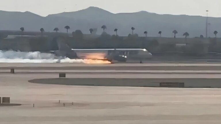 avión se incendió aterrizaje Las Vegas