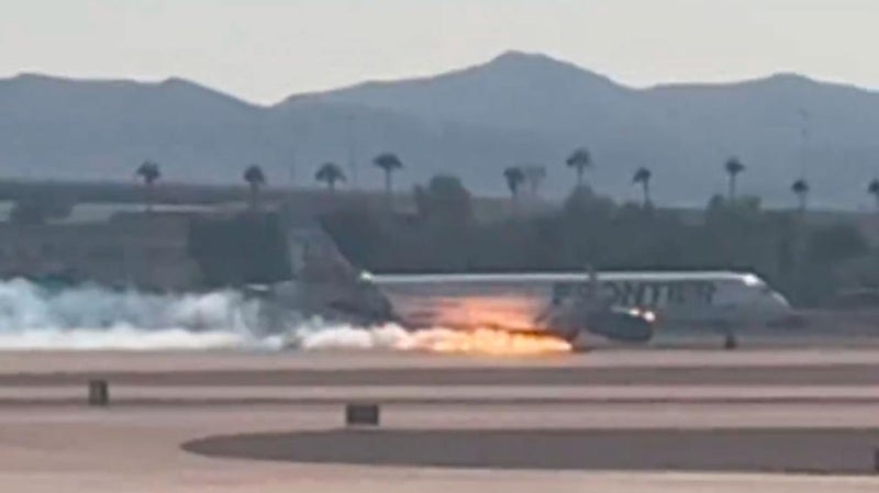 avión se incendió aterrizaje Las Vegas