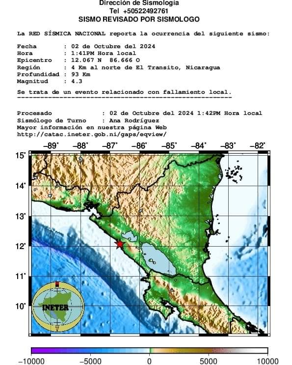 Sismo en Nicaragua