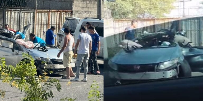 Fuerte accidente deja dos heridos en bulevar Mackey, SPS