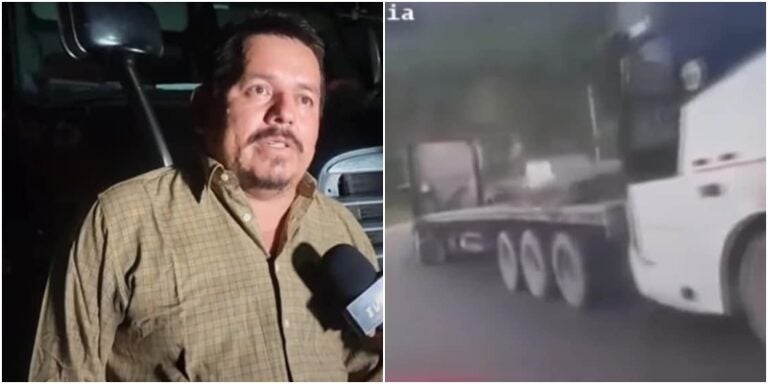 «Es un héroe»: Piden reconocimiento para conductor de rastra que detuvo a bus sin frenos