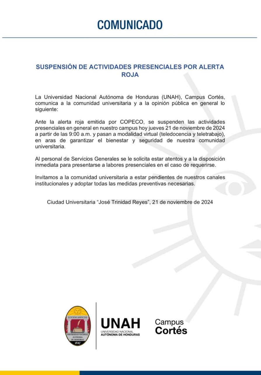 Suspenden clases en Cortés