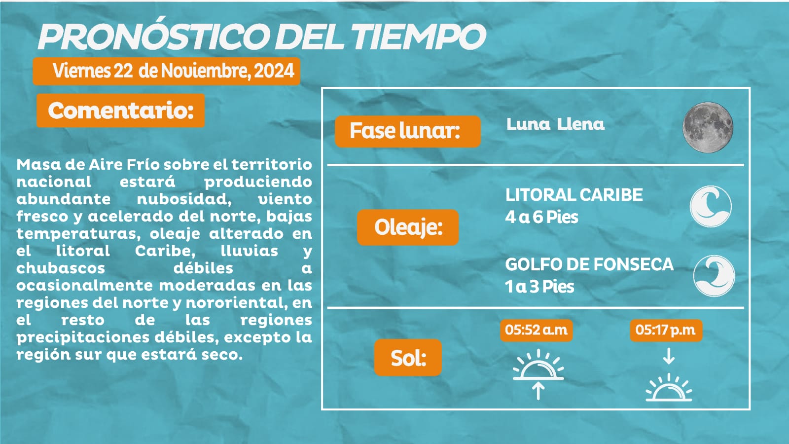 Continuarán las lluvias por masa de aire frío en el país