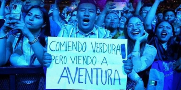 Fan dedica original pancarta en el concierto de Aventura