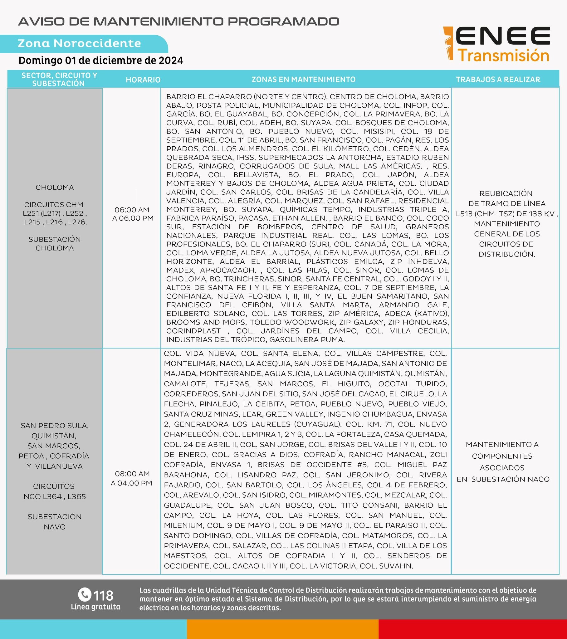 Cortes de energía domingo 1 diciembre 2024 (3)