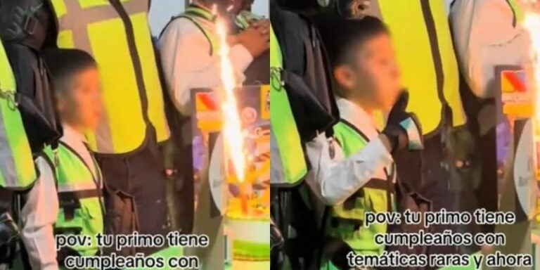 Niño sorprende con temática de cobradores de banco en su fiesta de cumpleaños