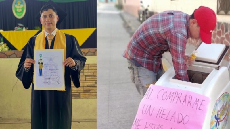 Hondureño logra graduarse luego de trabajar como paletero