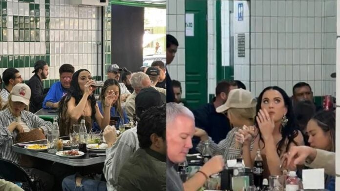 Captan a Katy Perry en puesto de tacos en México