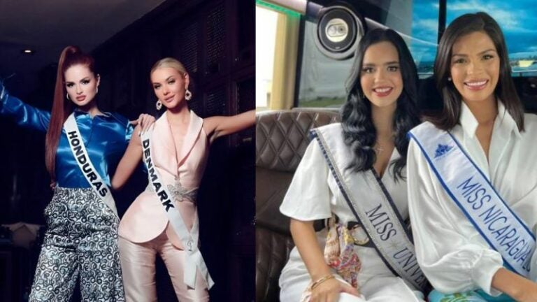 El amuleto de la suerte de Miss Universe: una foto con Miss Honduras