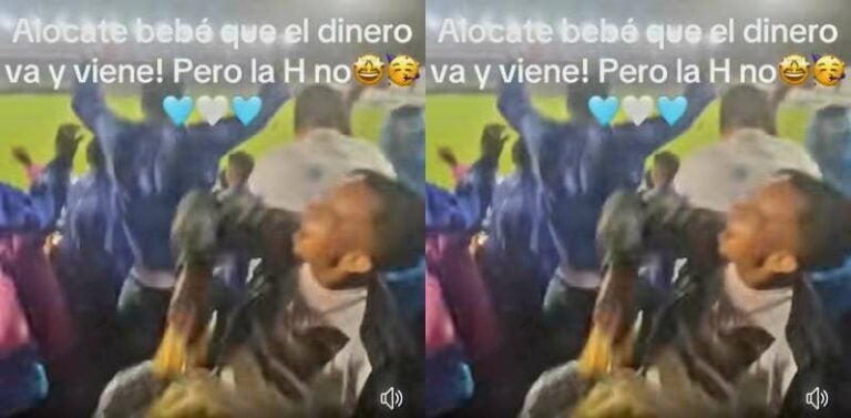 Vendedor celebra el triunfo de la H aventando sus palomitas