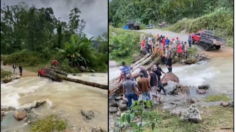 Construyen puente de madera en Yoro