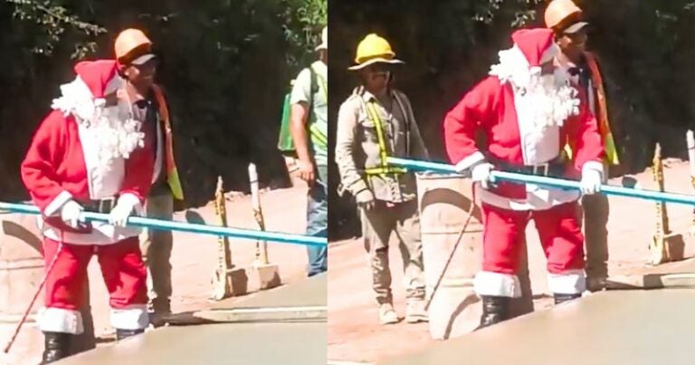 Captan a Santa Claus pavimentado carretera en Talanga