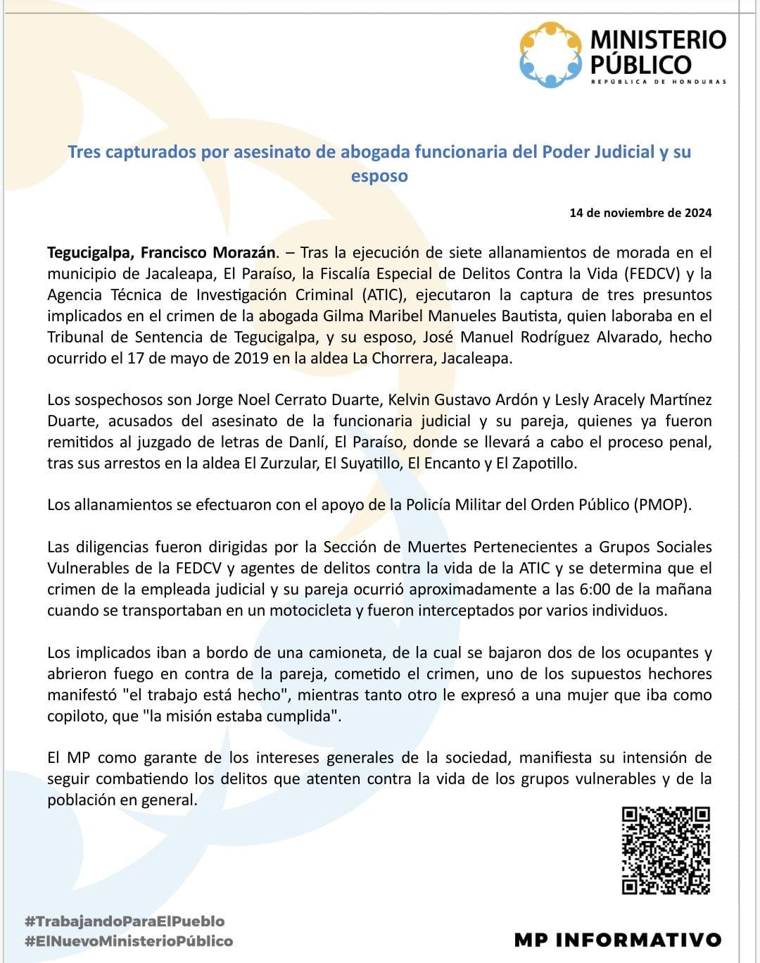 Comunicado MP.