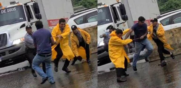 VIDEO | Hombre y guardias pelean en Gran Central Metropolitana de SPS