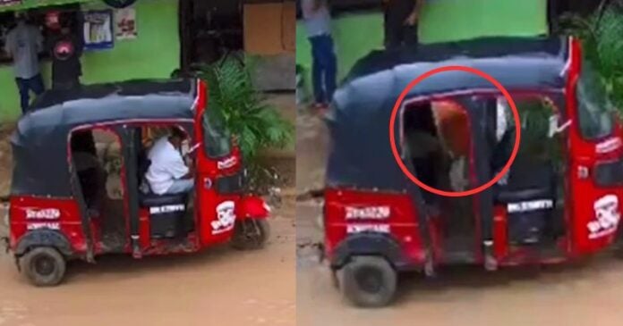 Captan individuos en mototaxi robando cilindro de gas en Cortés