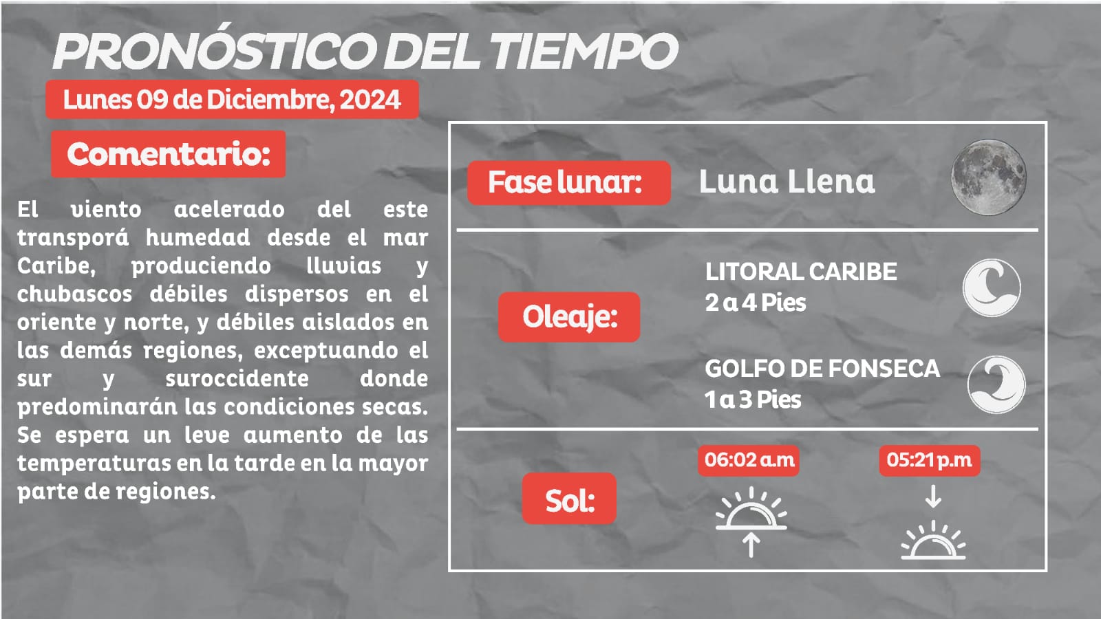 Clima | Transporte de humedad generará lluvias en territorio nacional