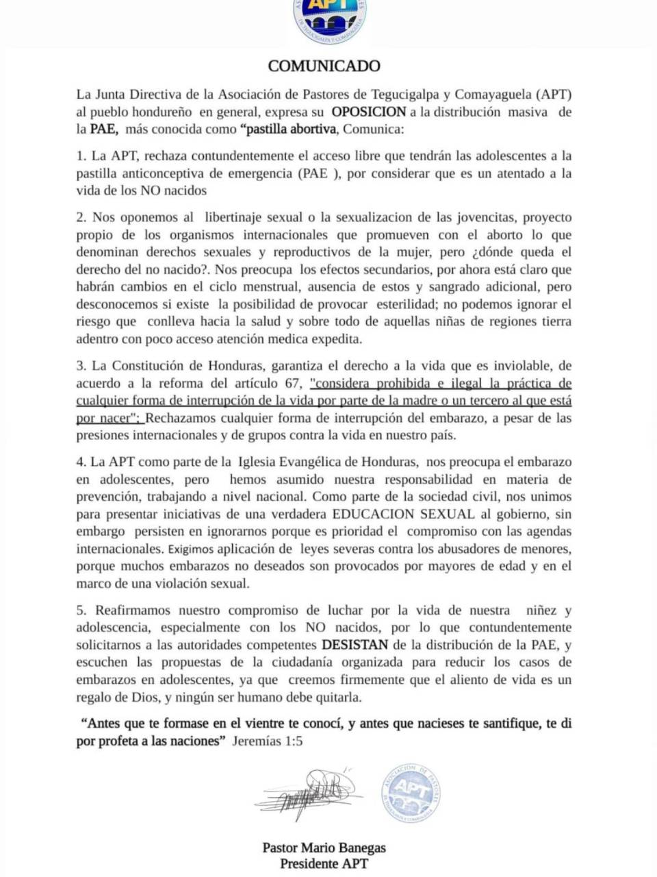 Pastores exigen alto a la PAE en Honduras, analistas responden