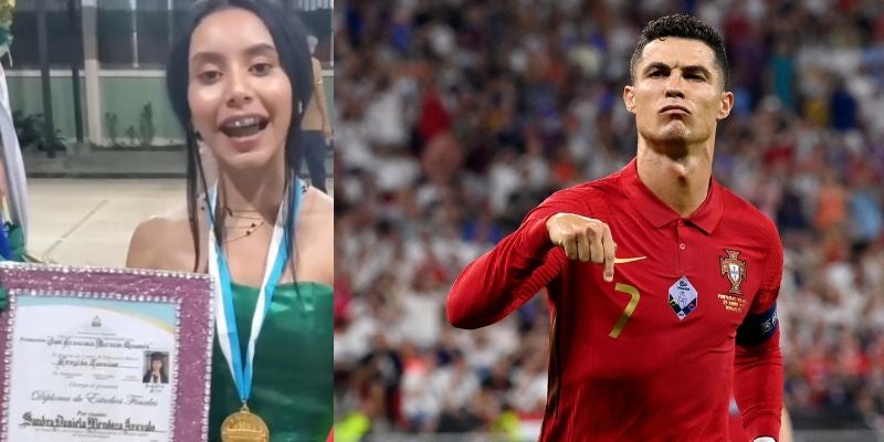 Catracha rinde homenaje a Cristiano Ronaldo tras recibir su título de secundaria