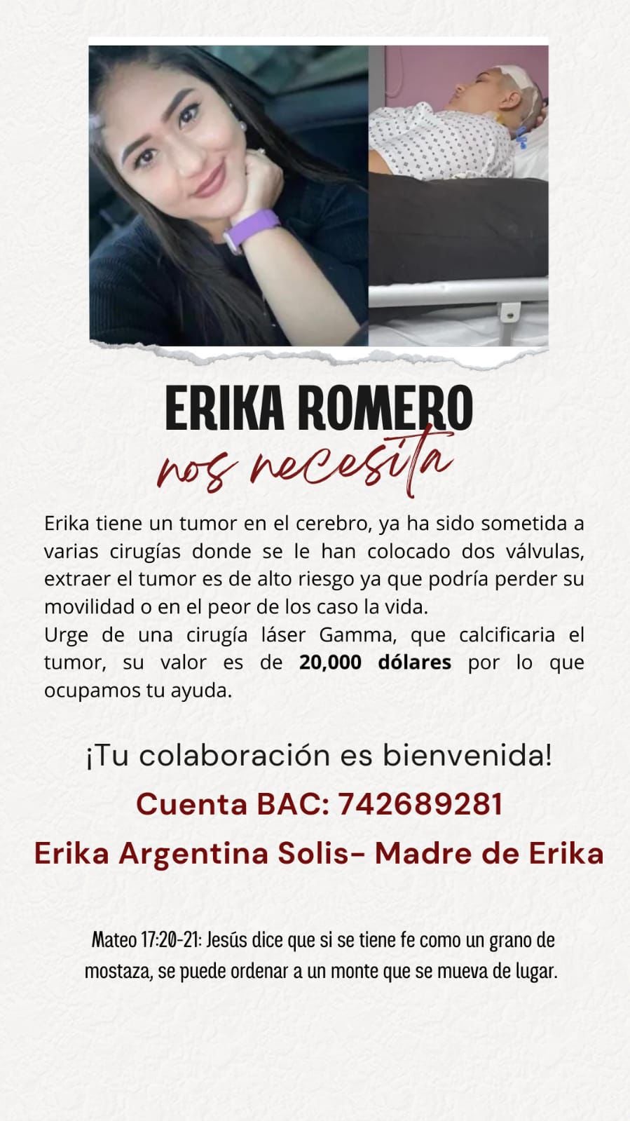 Erika Romero, periodista que necesita apoyo y solidaridad del pueblo hondureño